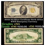 1934A $10 Silver Certificate North Africa WWII Eme