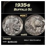 1935-s Buffalo Nickel 5c Grades ms65