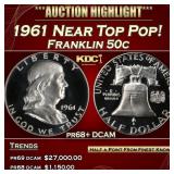 1961 Proof Franklin Half Dollar Near Top Pop! 50c