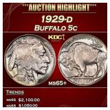 1929-d Buffalo Nickel 5c ms65+ SEGS