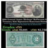 1890 $2 Treasury Note General James 