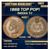 1868 Indian Cent TOP POP! 1c ms66+ RB SEGS