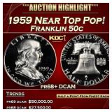 1959 Proof Franklin Half Dollar Near Top Pop! 50c