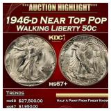 1946-d Walking Liberty Half Dollar Near Top Pop 50