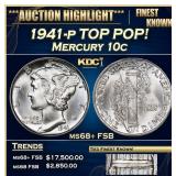 1941-p Mercury Dime TOP POP! 10c ms68+ FSB SEGS
