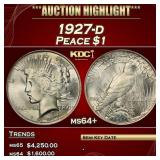 1927-d Peace Dollar $1 ms64+ SEGS