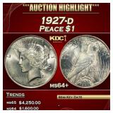 1927-d Peace Dollar $1 ms64+ SEGS