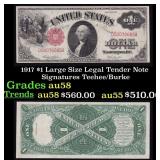1917 $1 Large Size Legal Tender Note Grades Choice