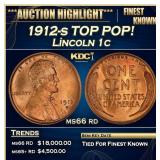 1912-s Lincoln Cent TOP POP! 1c ms66 rd SEGS