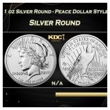1 oz Silver Round - Peace Dollar Style