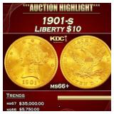 1901-s Gold Liberty Eagle $10 ms66+ SEGS