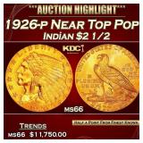 1926-p Gold Indian Quarter Eagle Near Top Pop! $2