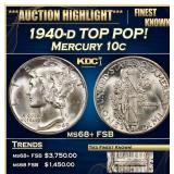 1940-d Mercury Dime TOP POP! 10c ms68+ FSB SEGS