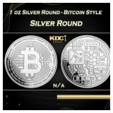 1 oz Silver Round - Bitcoin Style