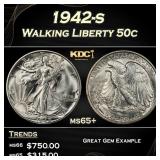 1942-s Walking Liberty Half Dollar 50c Grades ms65