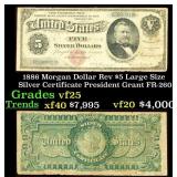 1886 $5 Large Size Silver Certificate Morgan Dolla