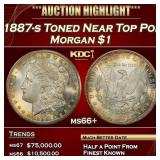 1887-s Morgan Dollar Toned Near Top Pop $1 ms66+ S