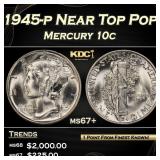 1945-p Mercury Dime Near Top Pop! 10c ms67+ SEGS