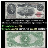 1917 $2 Large Size Legal Tender Note Thomas Jeffer