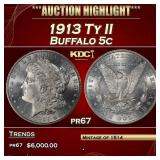 1913 Ty II Proof Buffalo Nickel 5c pr67 SEGS