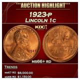 1923-p Lincoln Cent 1c ms66+ rd SEGS