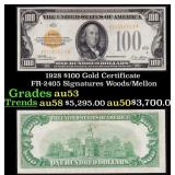 1928 $100 Gold Certificate FR-2405 Signatures Wood