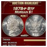 1878-p 8tf Morgan Dollar $1 ms65+ SEGS
