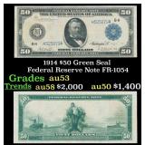 1914 $50 Green Seal Federal Reserve Note Grades Se