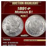 1891-p Morgan Dollar $1 ms65+ SEGS