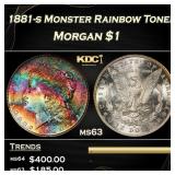 PCGS 1881-s Morgan Dollar Monster Rainbow Toned  $