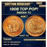 1908 Indian Cent TOP POP! 1c ms67 rd SEGS