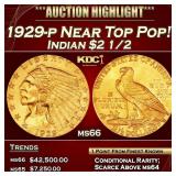 1929-p Gold Indian Quarter Eagle Near Top Pop! $2