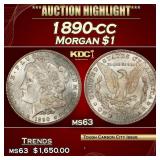 1890-cc Morgan Dollar $1 ms63 USCG