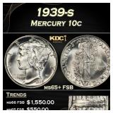 1939-s Mercury Dime 10c ms65+ FSB SEGS