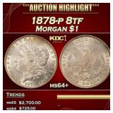 1878-p 8tf Morgan Dollar $1 ms64+ SEGS