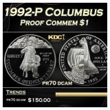 1992-P Columbus Proof Modern Commem Dollar $1 pr70