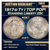 1917-d Ty I Standing Liberty Quarter TOP POP! 25c