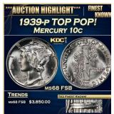 1939-p Mercury Dime TOP POP! 10c ms68 FSB SEGS