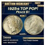 1925-s Peace Dollar TOP POP! $1 ms65+ SEGS