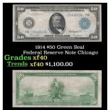 1914 $50 Green Seal Federal Reserve Note Grades xf