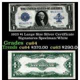 1923 $1 large size Silver Certificate Grades Choic