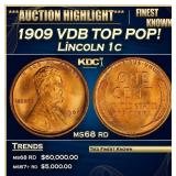 1909 VDB Lincoln Cent TOP POP! 1c ms68 rd SEGS