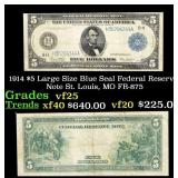 1914 $5 Large Size Blue Seal Federal Reserve Note
