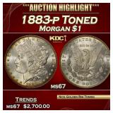1883-p Morgan Dollar Toned $1 ms67 SEGS