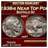 1936-s Buffalo Nickel Near Top Pop 5c ms67 SEGS