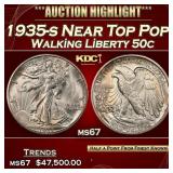 1935-s Walking Liberty Half Dollar Near Top Pop! 5
