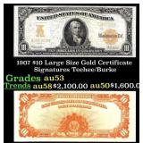 1907 $10 Large Size Gold Certificate Grades Select