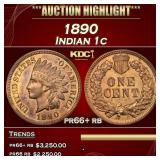 1890 Proof Indian Cent 1c pr66+ rb SEGS