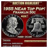 1955 Proof Franklin Half Dollar NEar Top Pop! 50c