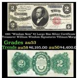 1891 $2 Large Size Silver Certificate "Windom Note